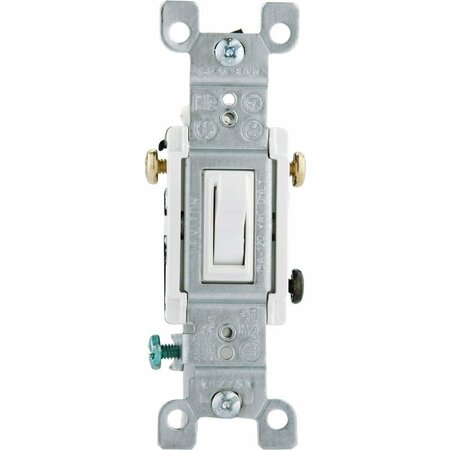 LEVITON Quiet Grounded Toggle White 15A 3-Way Switch 226-01453-02W